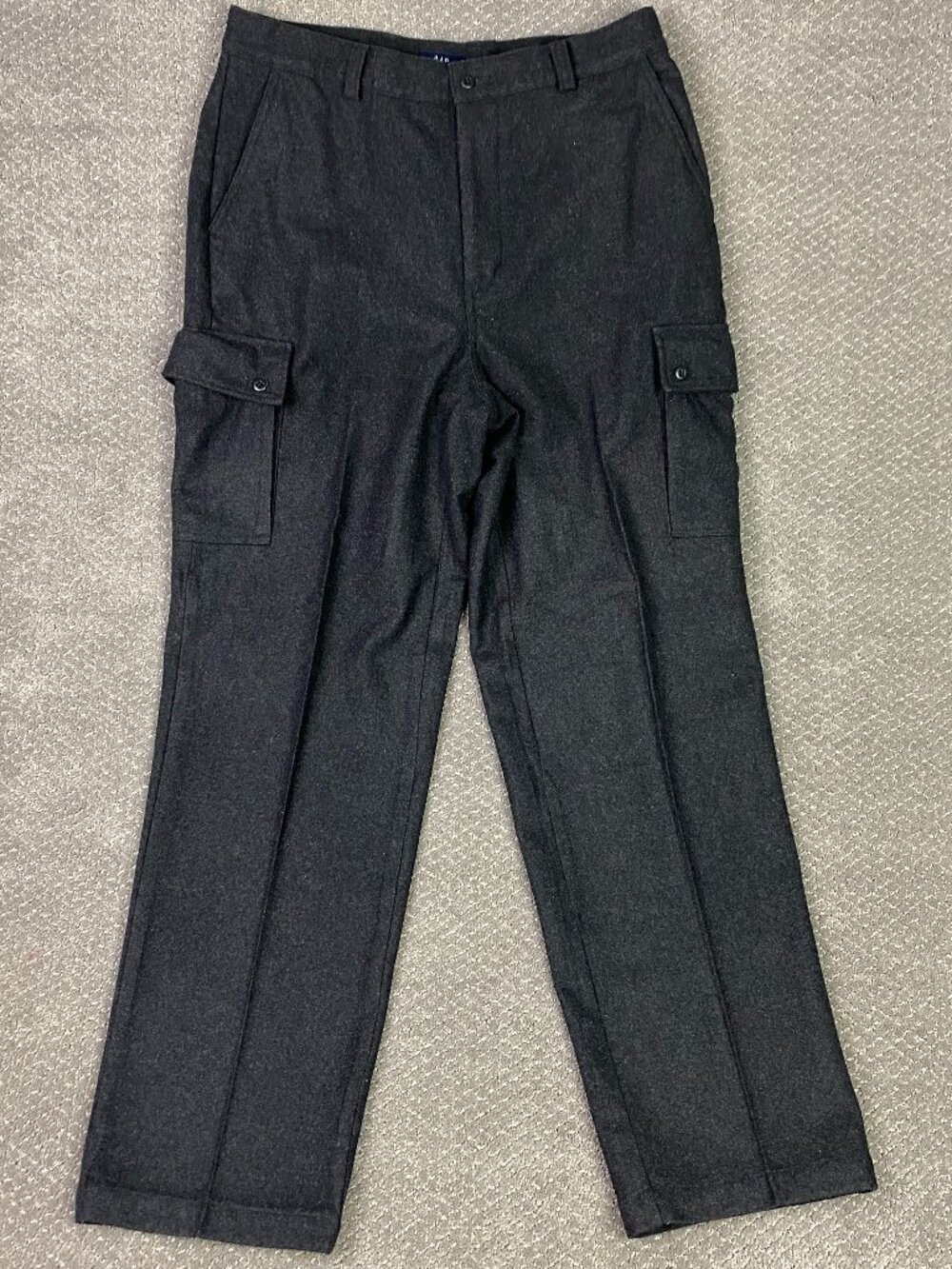 Vintage GAP Wool Cargo Pants Mens 35x34 Charcoal Gray Flannel